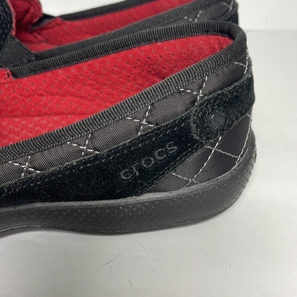 Crocs Women’s Suede Slip-On Shoes Black 8 - Picture 5 of 8